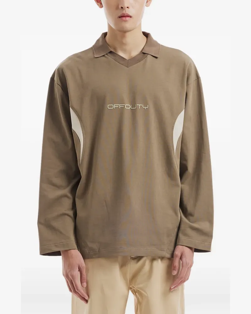 OFF DUTY Ovan contrast-panel long-sleeve T-shirt - Braun Braun