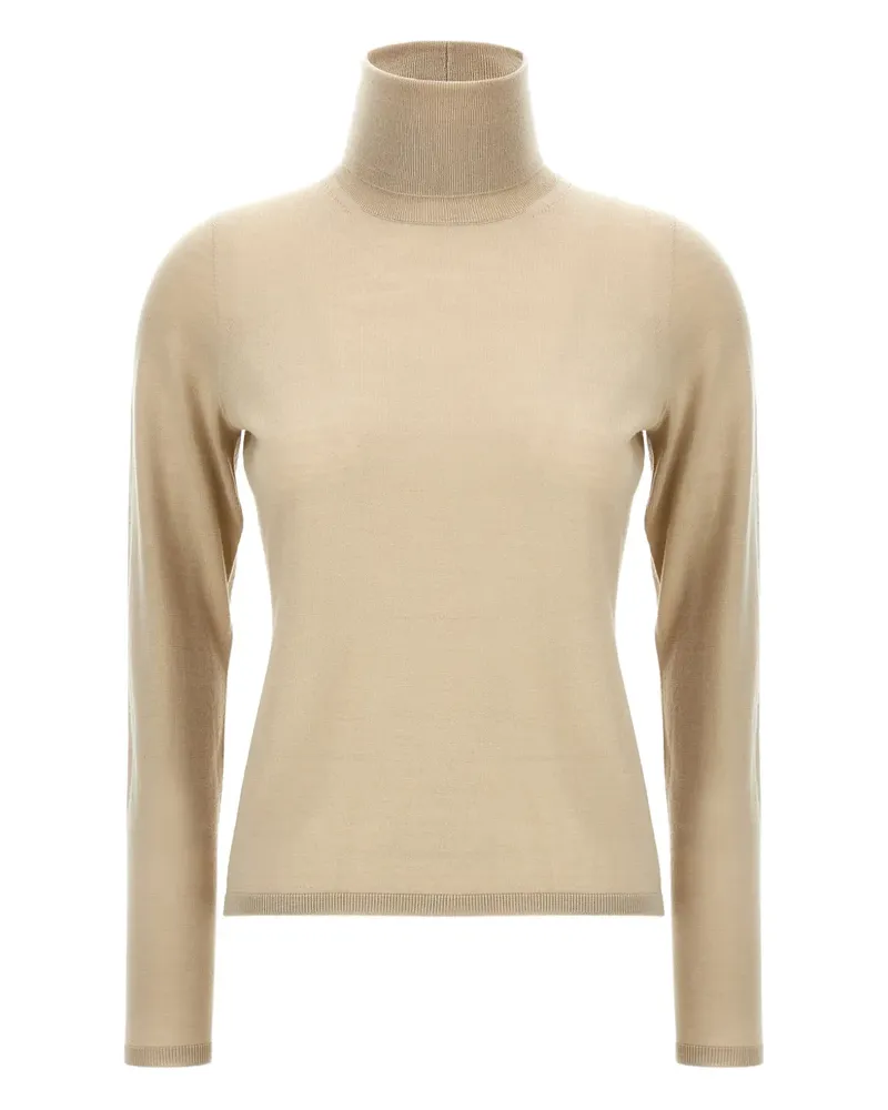 Max Mara Kaschmirpullover mit Stehkragen - Nude Nude