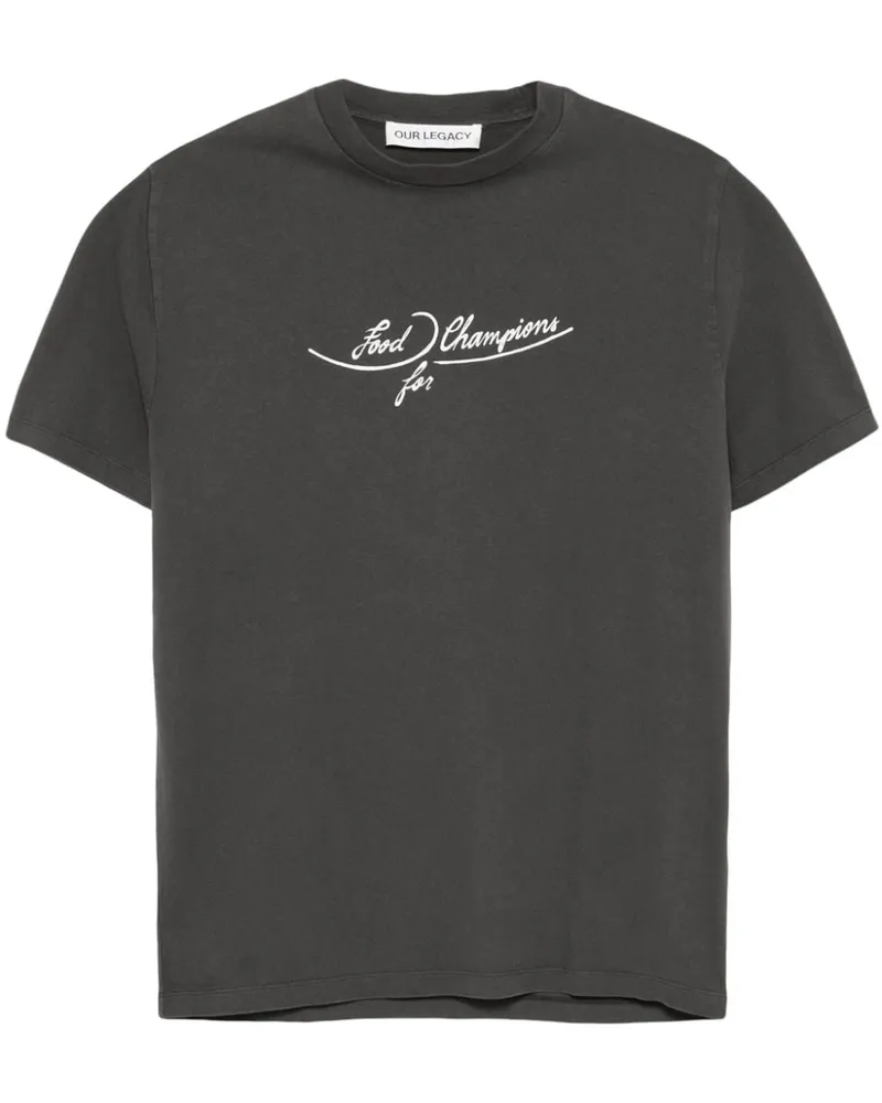 Our Legacy T-Shirt mit Teller-Print - Schwarz Schwarz