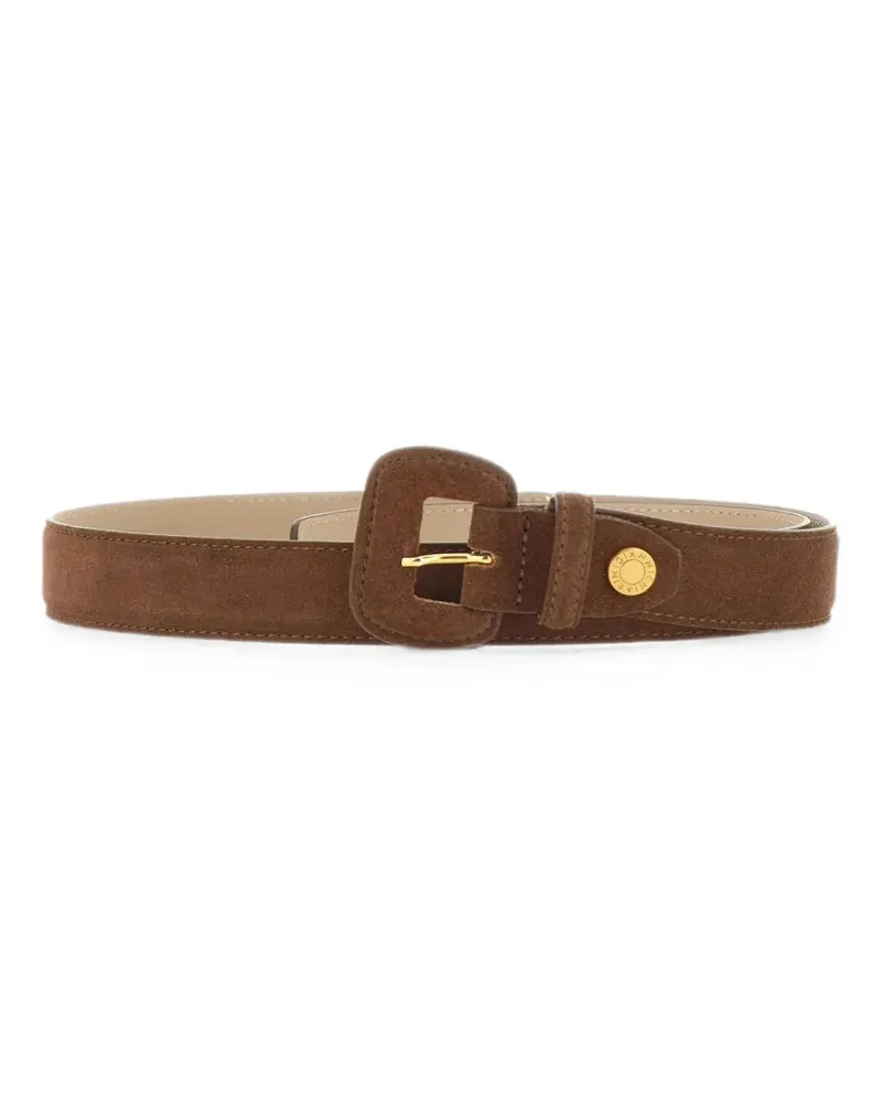 Gianni Chiarini logo-engraved suede belt - Braun Braun