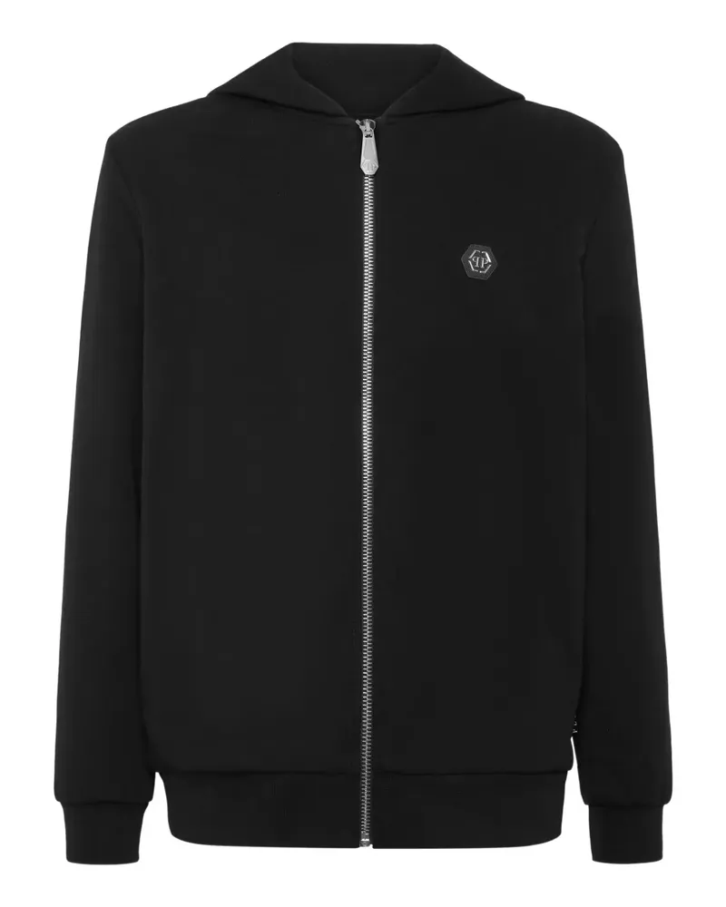 Philipp Plein Kapuzenjacke mit Totenkopf - Schwarz Schwarz