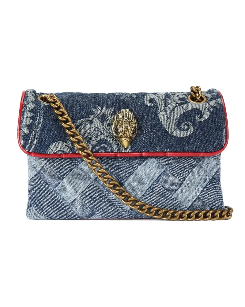 Kurt Geiger Mini Kensington Denim-Umhängetasche - Blau Blau