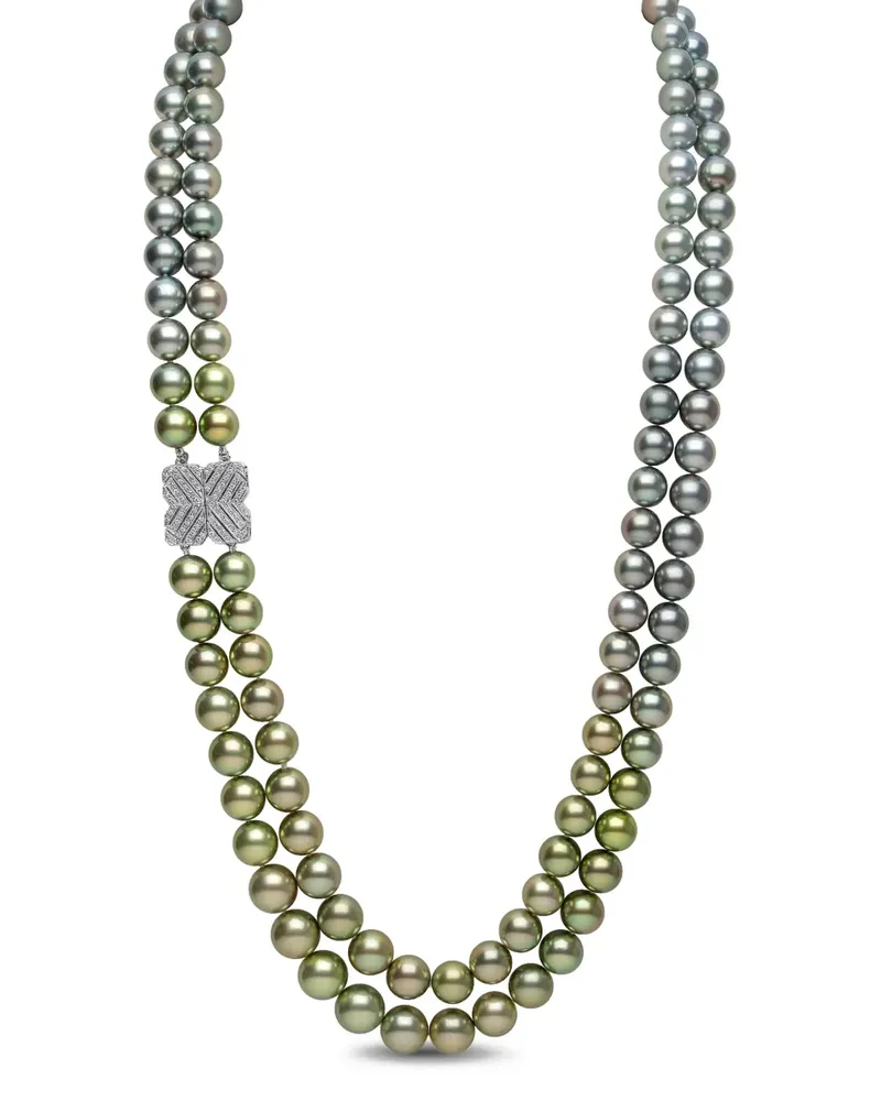 YOKO London pearl-embellished necklace - Grün Grün
