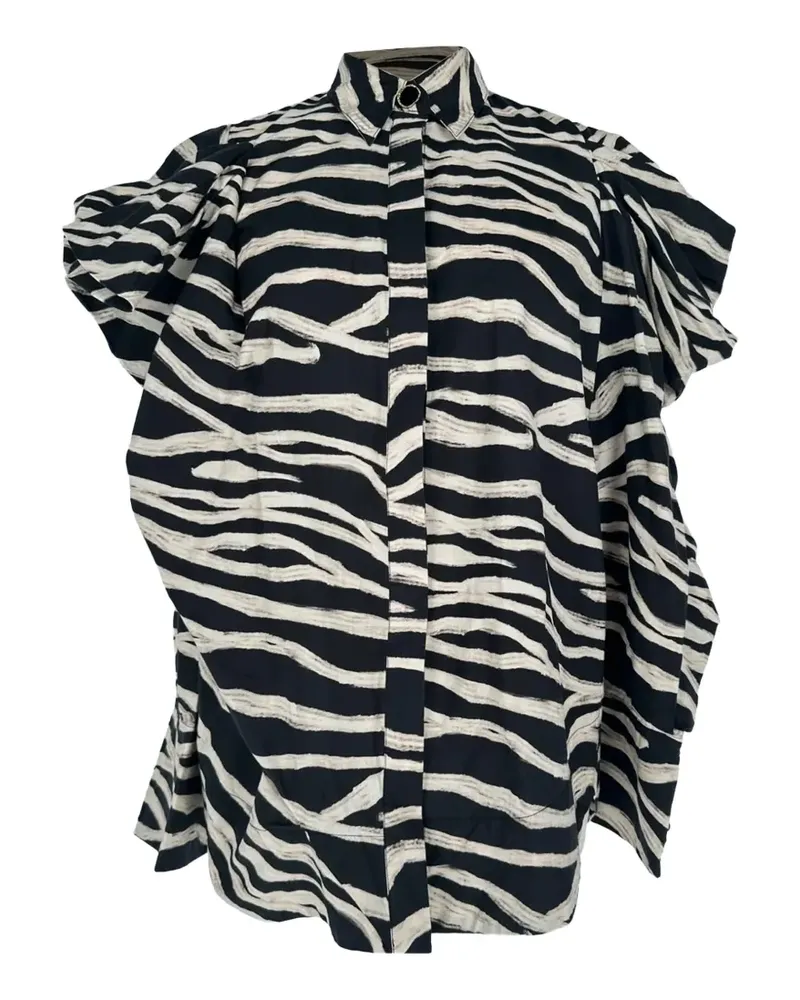 FARM Rio Hemd mit Zebra-Print - Schwarz Schwarz