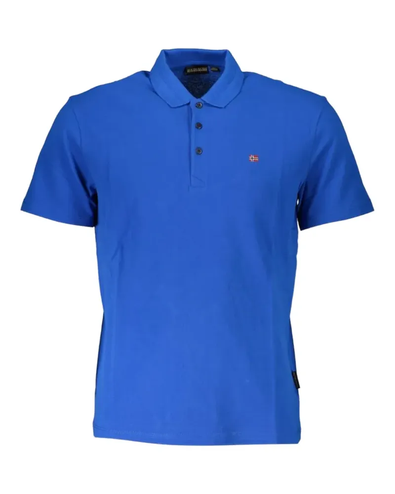 Napapijri logo-patch polo shirt - Blau Blau