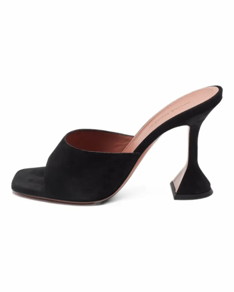 Amina Muaddi Lupita Sandalen aus Wildleder - Schwarz Schwarz
