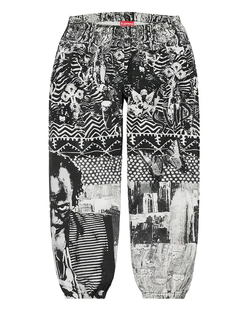 Supreme Being Miles Davis printed trousers - Schwarz Schwarz