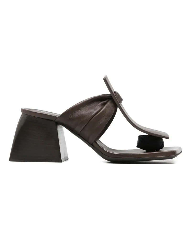 Uma Wang ruched square-toe sandals - Braun Braun