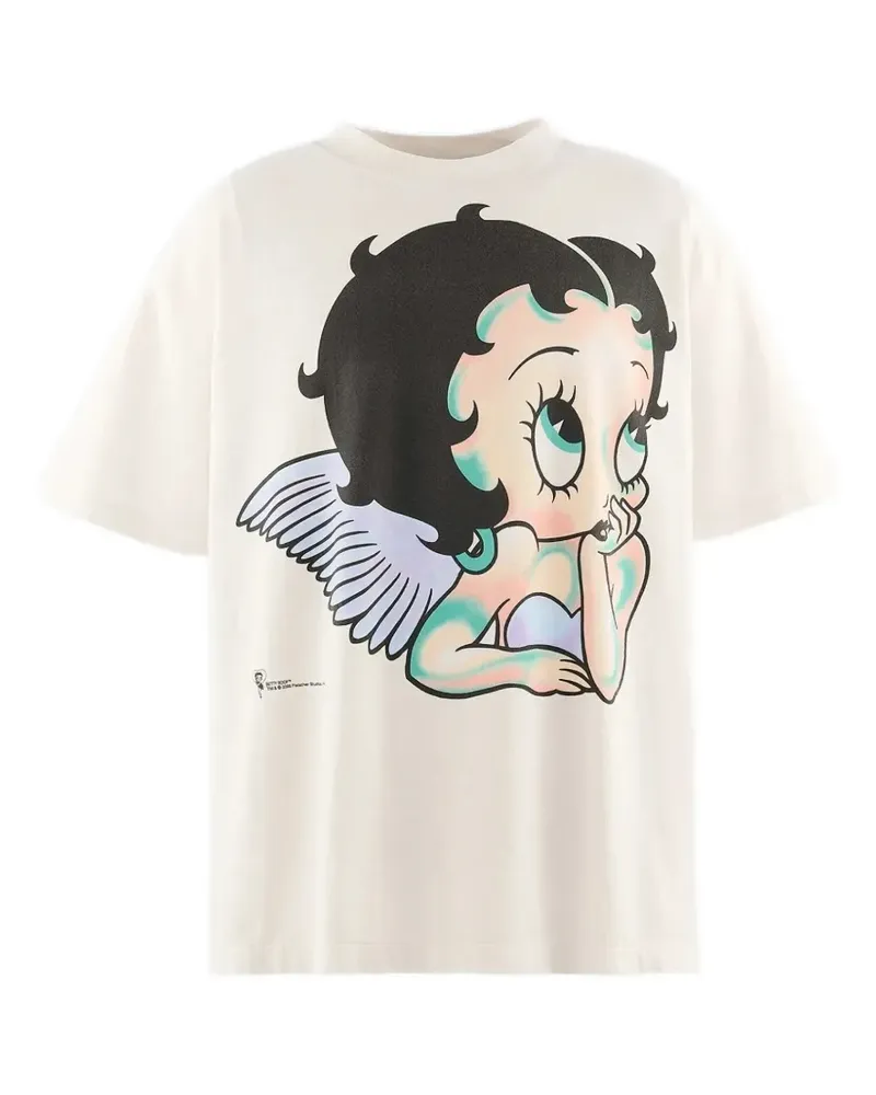 SAINT MXXXXXX x Betty Boop Angel T-Shirt mit Print - Weiß Weiß