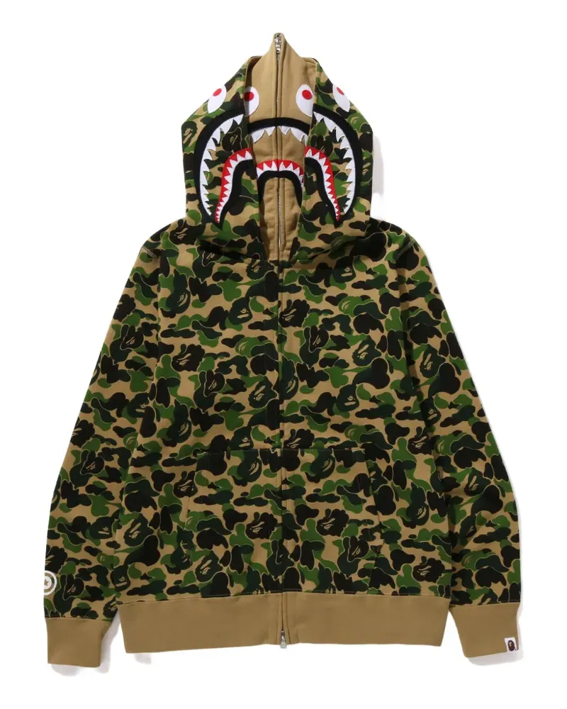 BAPE Kapuzenjacke mit Camouflage-Print - Grün Grün