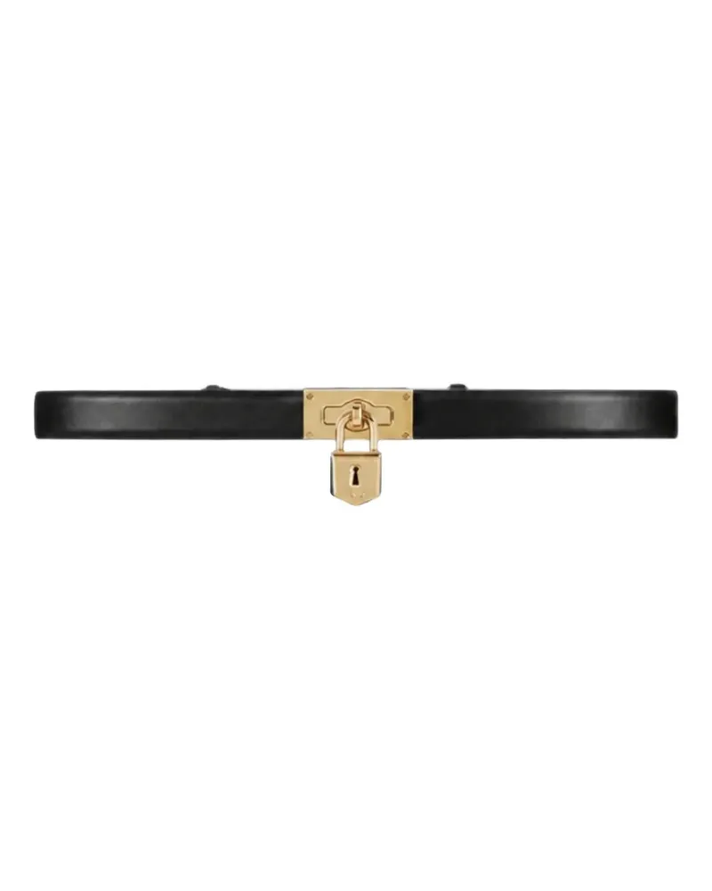 Elisabetta Franchi padlock-detail leather belt - Schwarz Schwarz
