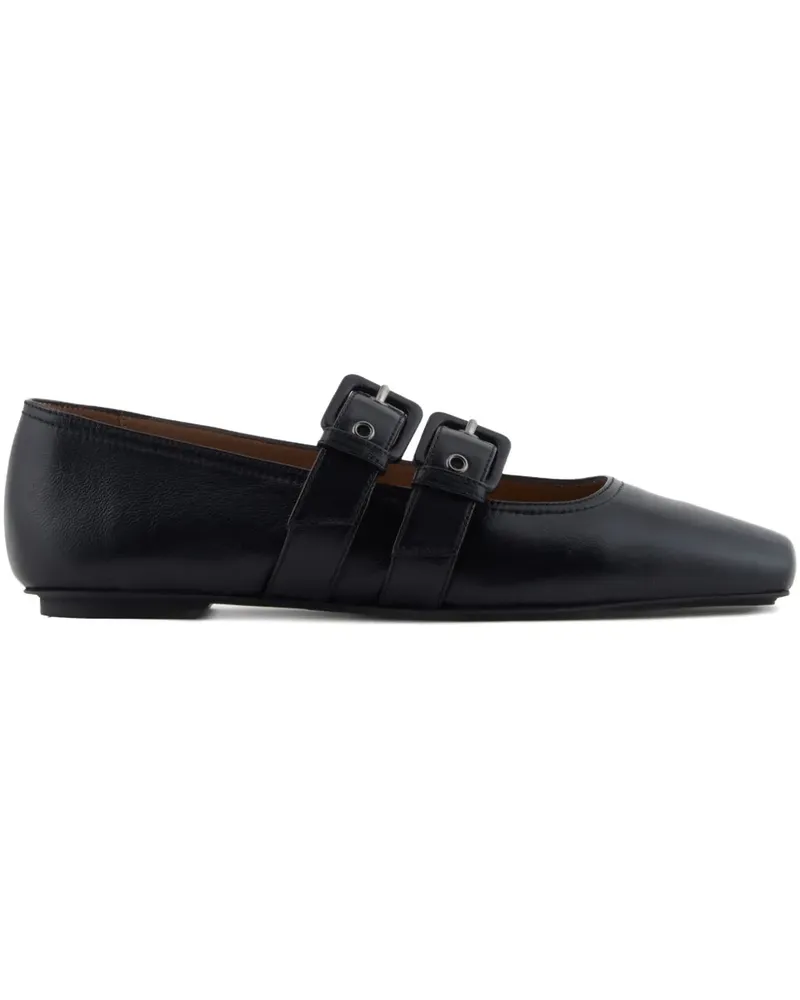 Emporio Armani Ballerinas mit Schnallenriemen - Schwarz Schwarz
