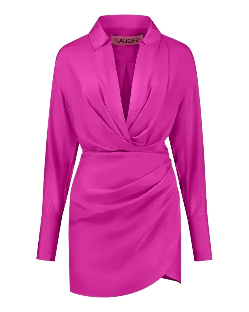 GAUGE81 draped asymmetric shirt dress - Rosa Rosa