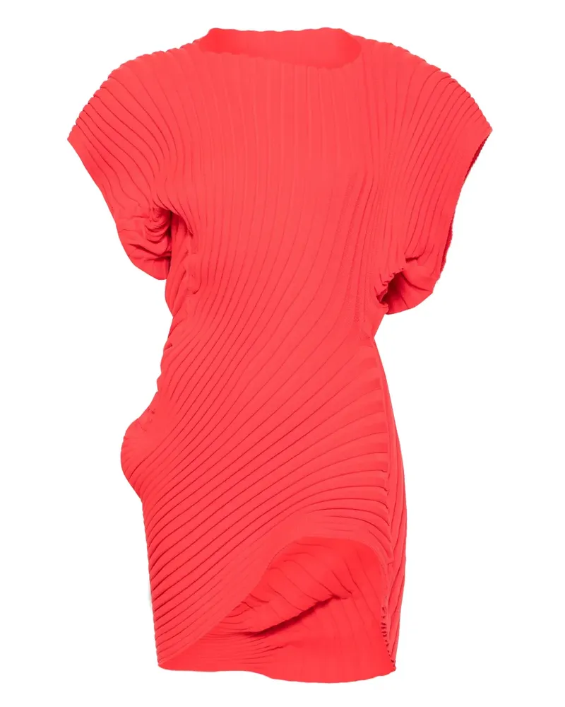 Issey Miyake Oberteil aus geripptem Strick - Rot Rot