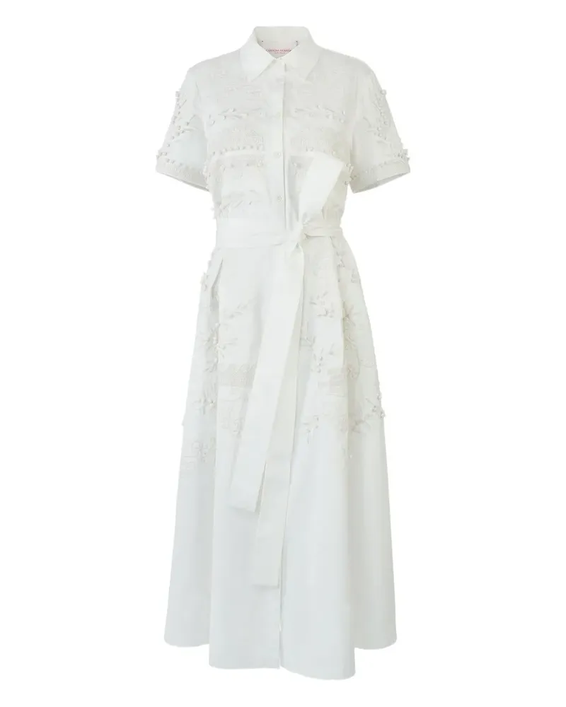 Carolina Herrera New York Besticktes Midikleid - Weiß Weiß