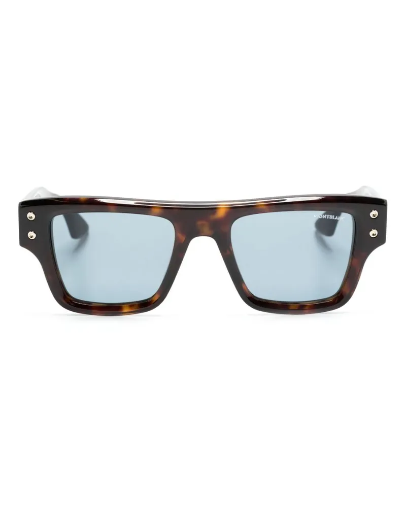 Montblanc Eckige Sonnenbrille in Schildpattoptik - Braun Braun