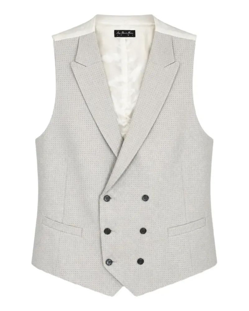Luigi Bianchi Mantova double-breasted micro-pattern waistcoat - Grau Grau