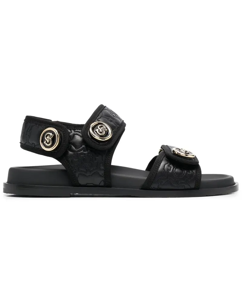 Ferragamo Sandalen mit Logo-Schild - Schwarz Schwarz