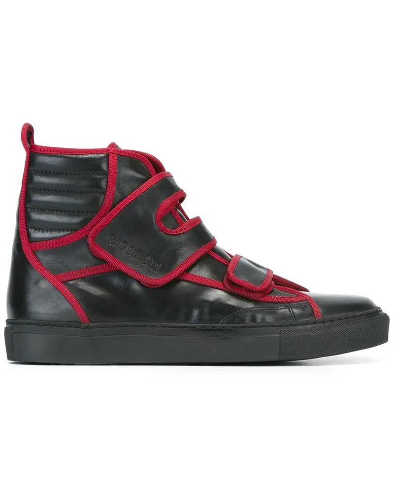 Raf Simons High-Top-Sneakers mit Kontrastpaspeln - Schwarz Schwarz