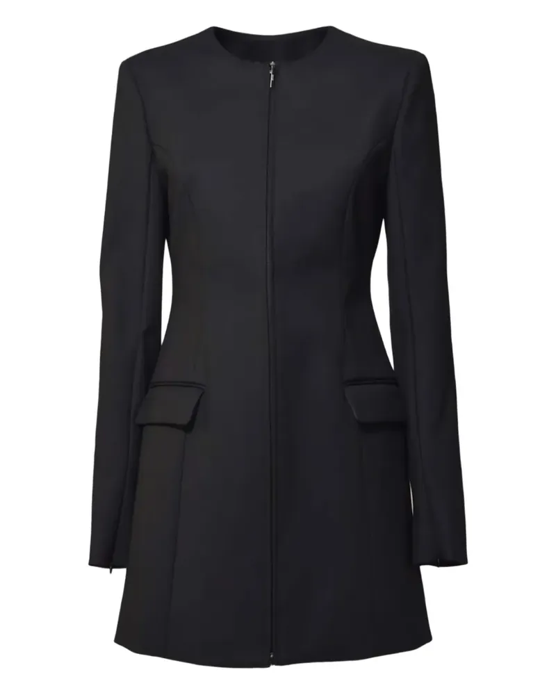 MSGM zip-fastening single-breasted coat - Schwarz Schwarz