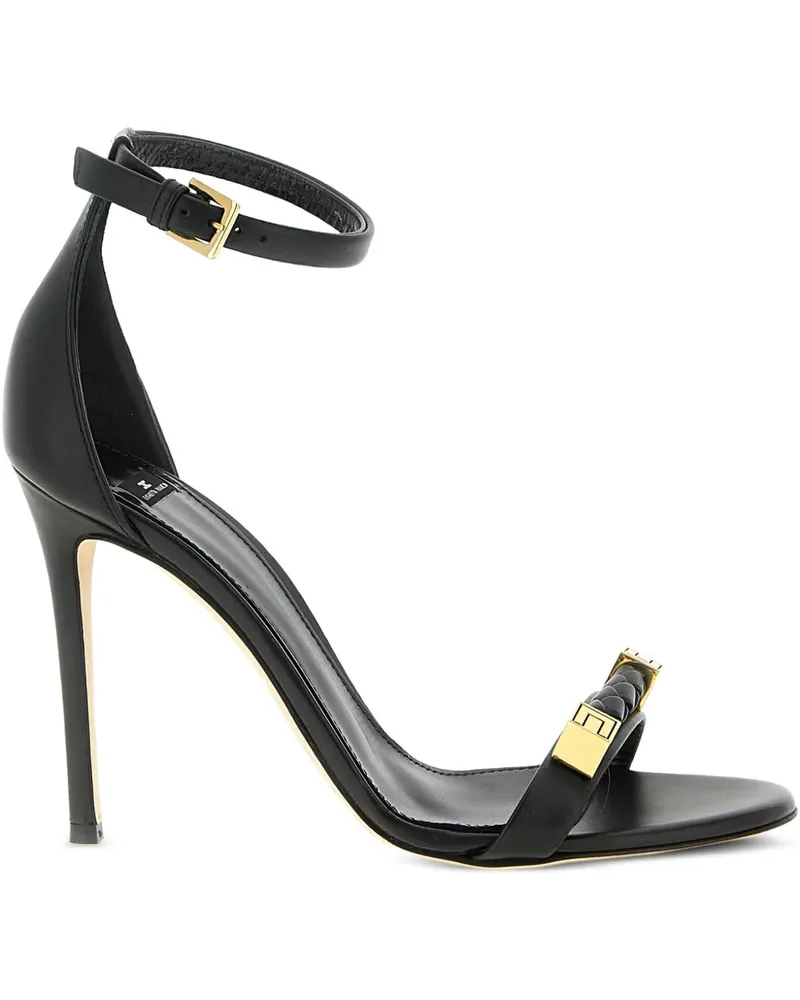 Elisabetta Franchi Pantoletten mit gewebtem Effekt - Schwarz Schwarz