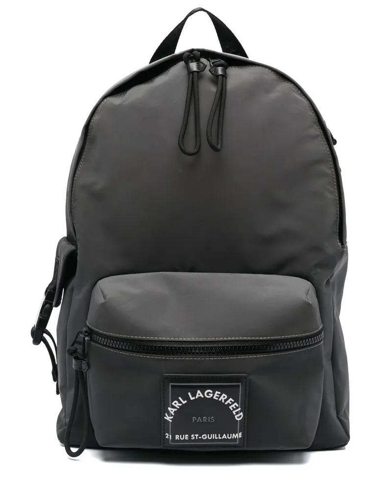 Karl Lagerfeld Rucksack mit Logo-Schild Grau