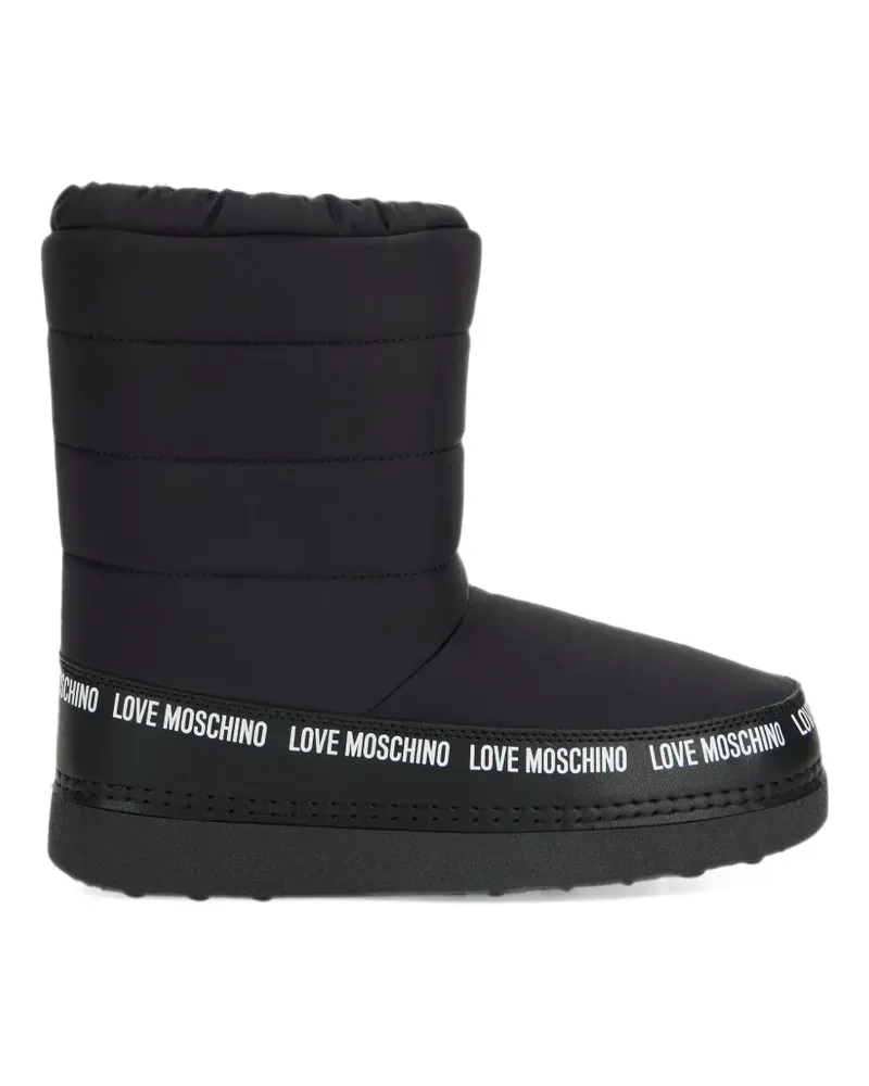 Moschino logo-embellishmet boots - Schwarz Schwarz