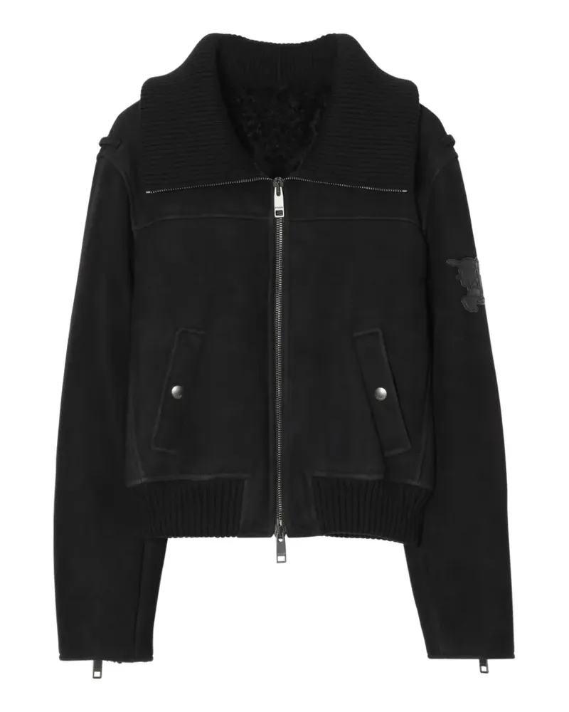 Burberry Landport Jacke aus Wildleder - Schwarz Schwarz