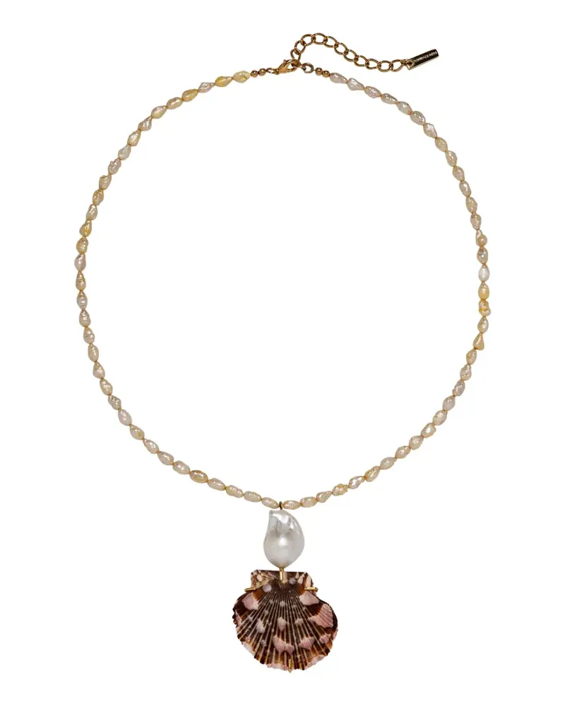 Jennifer Behr Asrai shell pearl necklace - Gold Gold