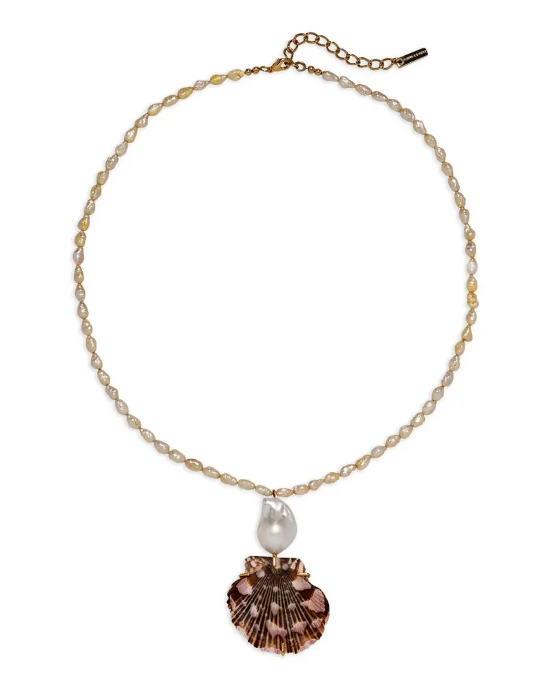 Jennifer Behr Asrai shell pearl necklace - Gold Gold