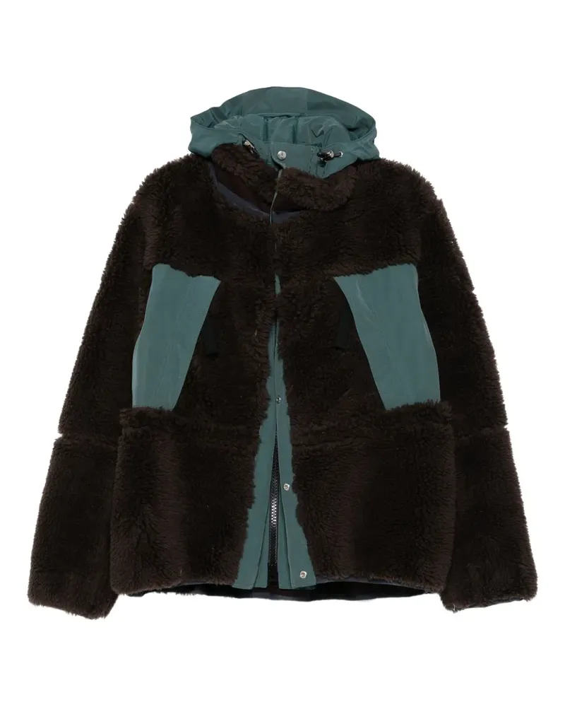 Sacai Jacke mit Faux Shearling - Braun Braun