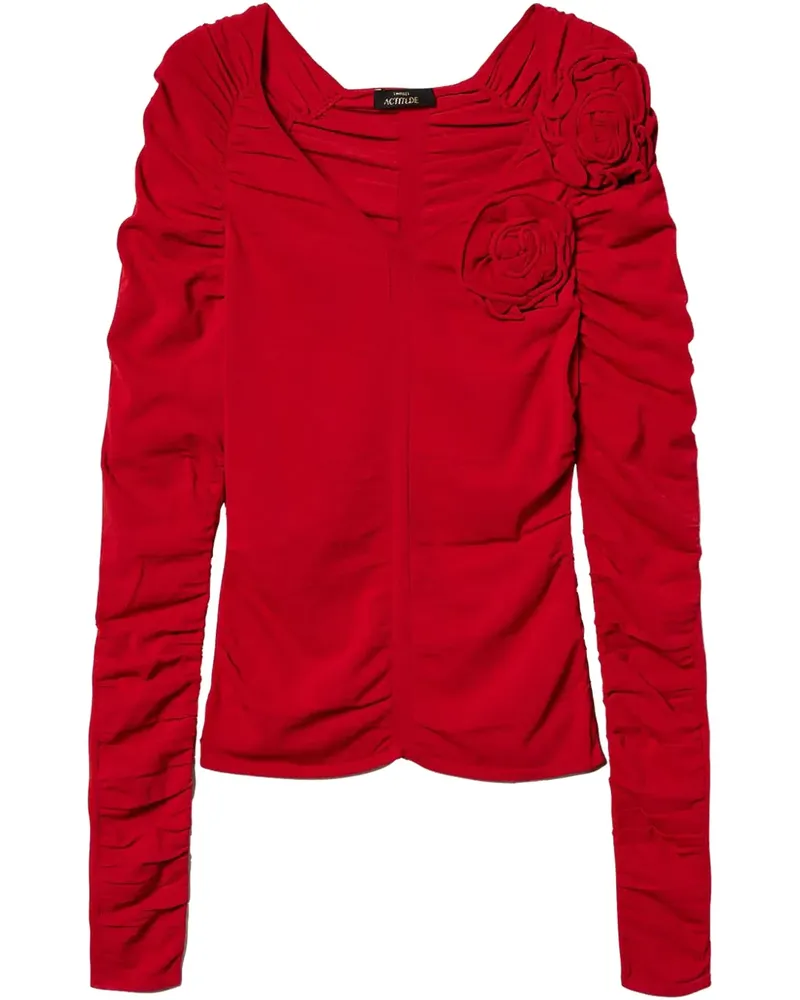 Twin-Set Oberteil mit Blumendetail - Rot Rot