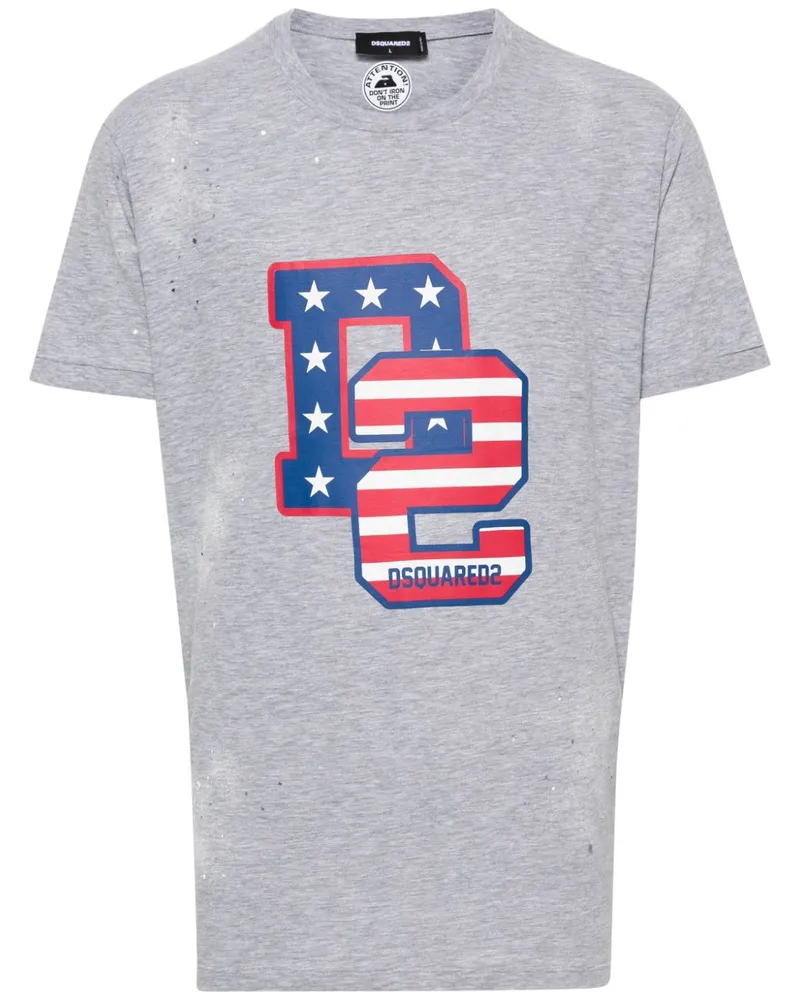 Dsquared2 T-Shirt im Distressed-Look - Grau Grau