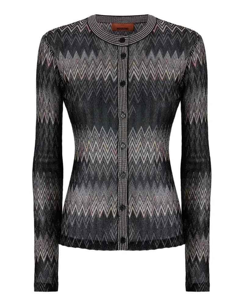 Missoni Chevron Cardigan aus Viskose-Lamé - Schwarz Schwarz