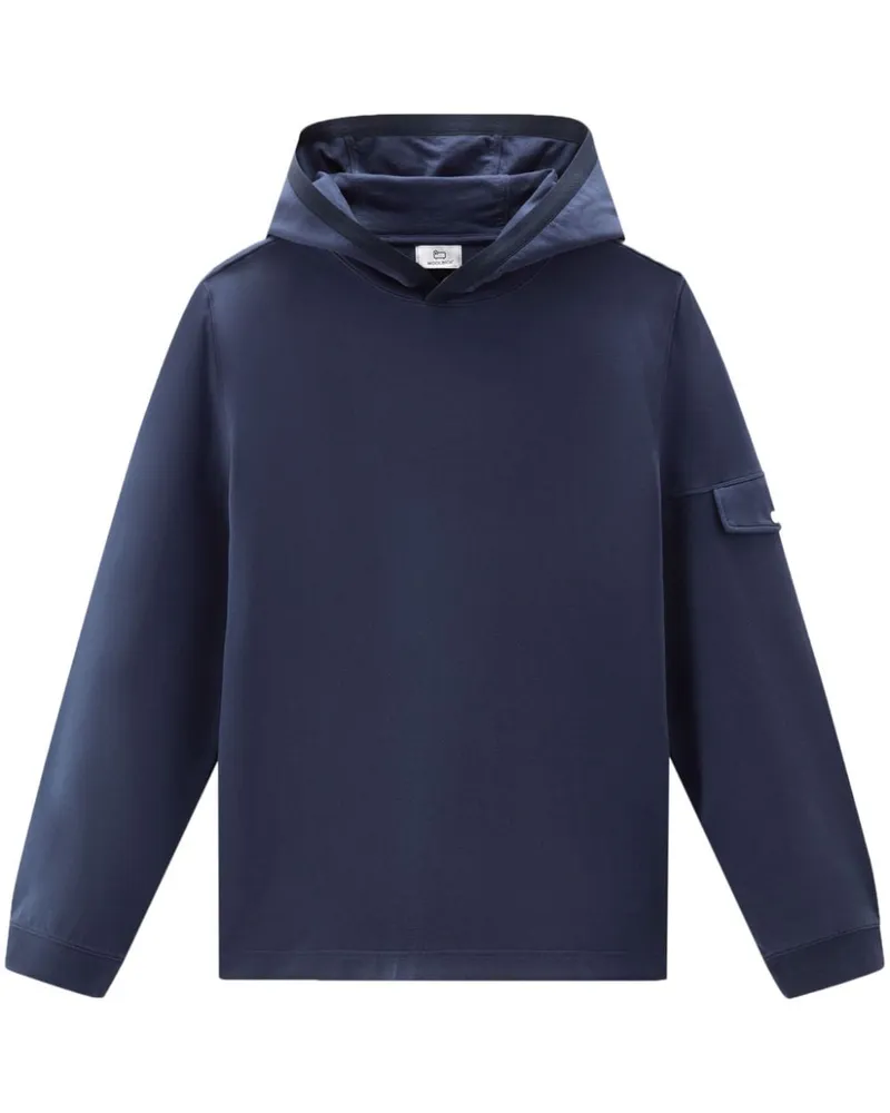Woolrich Hoodie mit Logo-Borte - Blau Blau