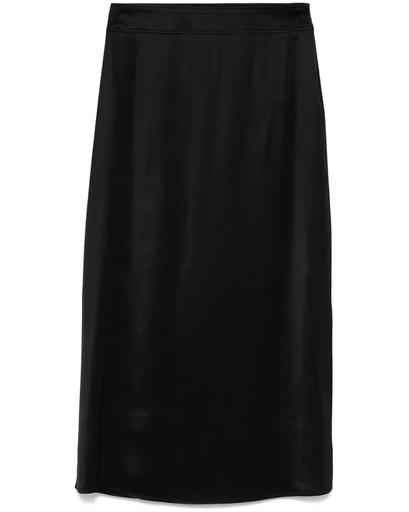 Peserico Midirock aus Satin - Schwarz Schwarz