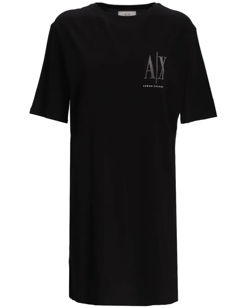 Armani Exchange T-Shirtkleid mit Logo-Print - Schwarz Schwarz