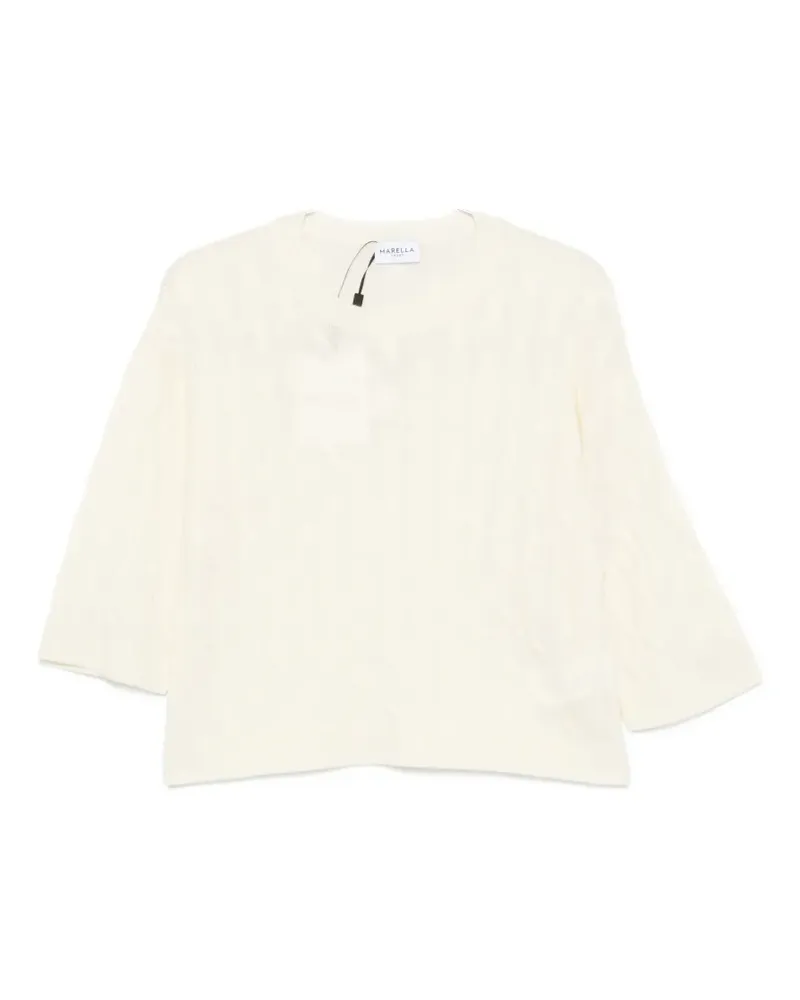 MARELLA Mlsradura cable-knit short-sleeve sweater - Nude Nude