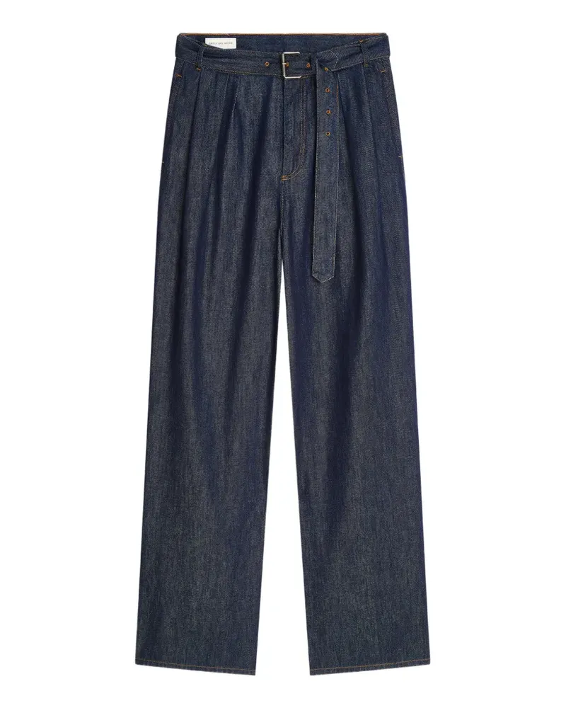 Dries van Noten Weite Jeans mit Gürtel - Blau Blau