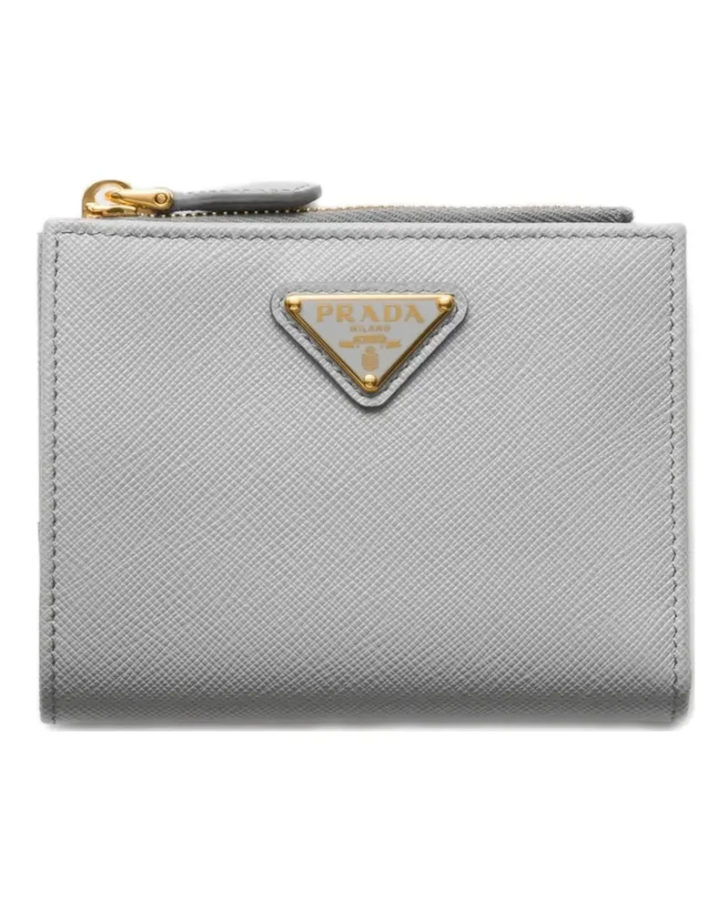 Prada logo-plaque wallet - Grau Grau