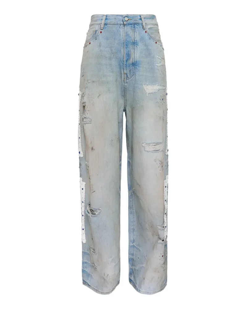 Amiri Weite Jeans mit Nieten - Blau Blau