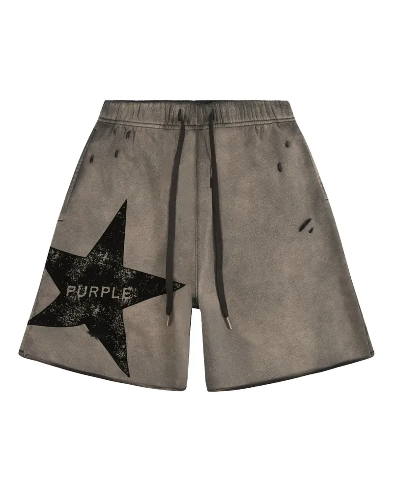 PURPLE BRAND Star Wordmark shorts - Grau Grau