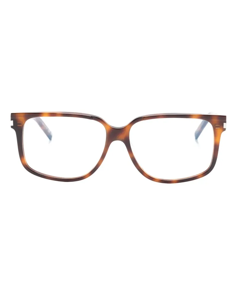 Saint Laurent Eckige Brille in Schildpattoptik - Braun Braun
