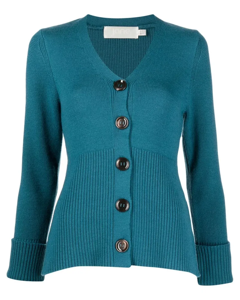 JANE Atelier Gerippter Roni Cardigan Blau