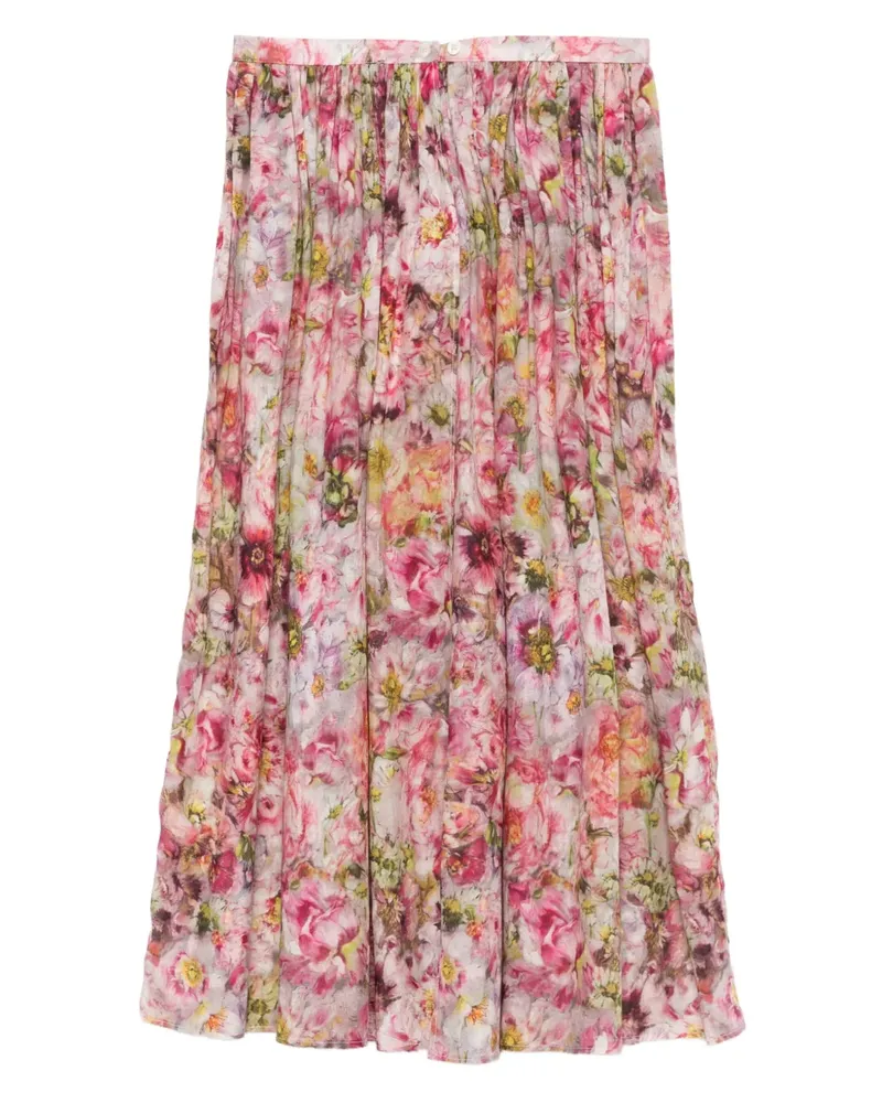 Faliero Sarti Faltenrock mit Blumen-Print - Rosa Rosa