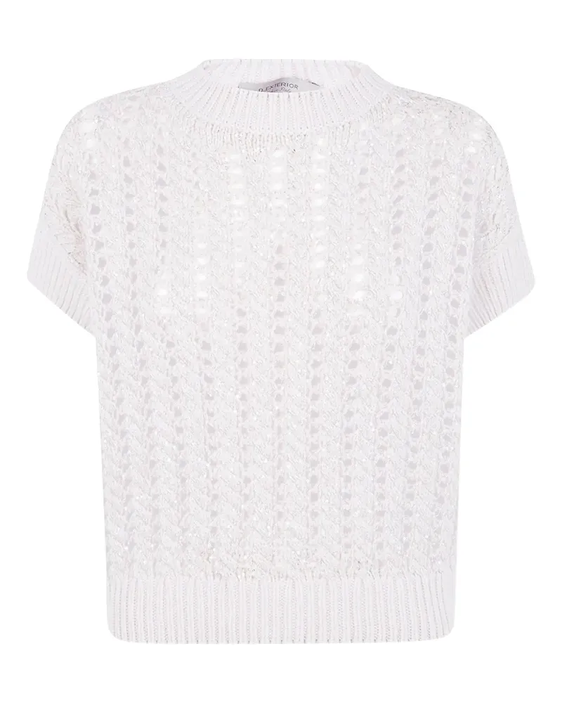 D.EXTERIOR Pullover mit Pailletten - Weiß Weiß