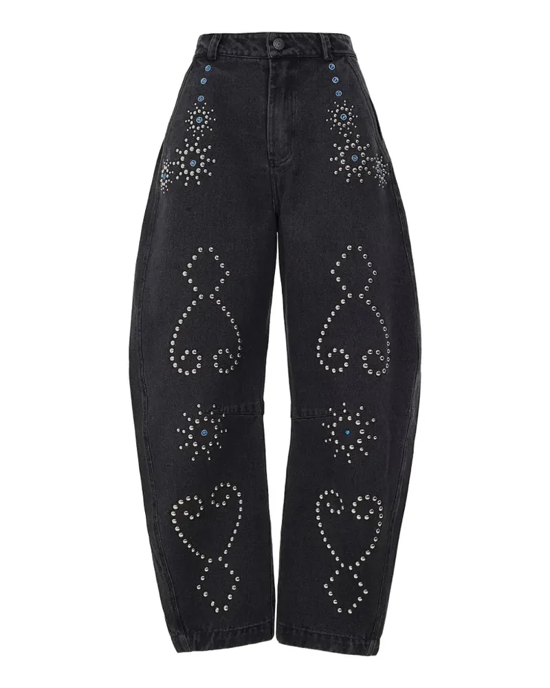 AGUA BENDITA Fallon stud-embellished jeans - Schwarz Schwarz