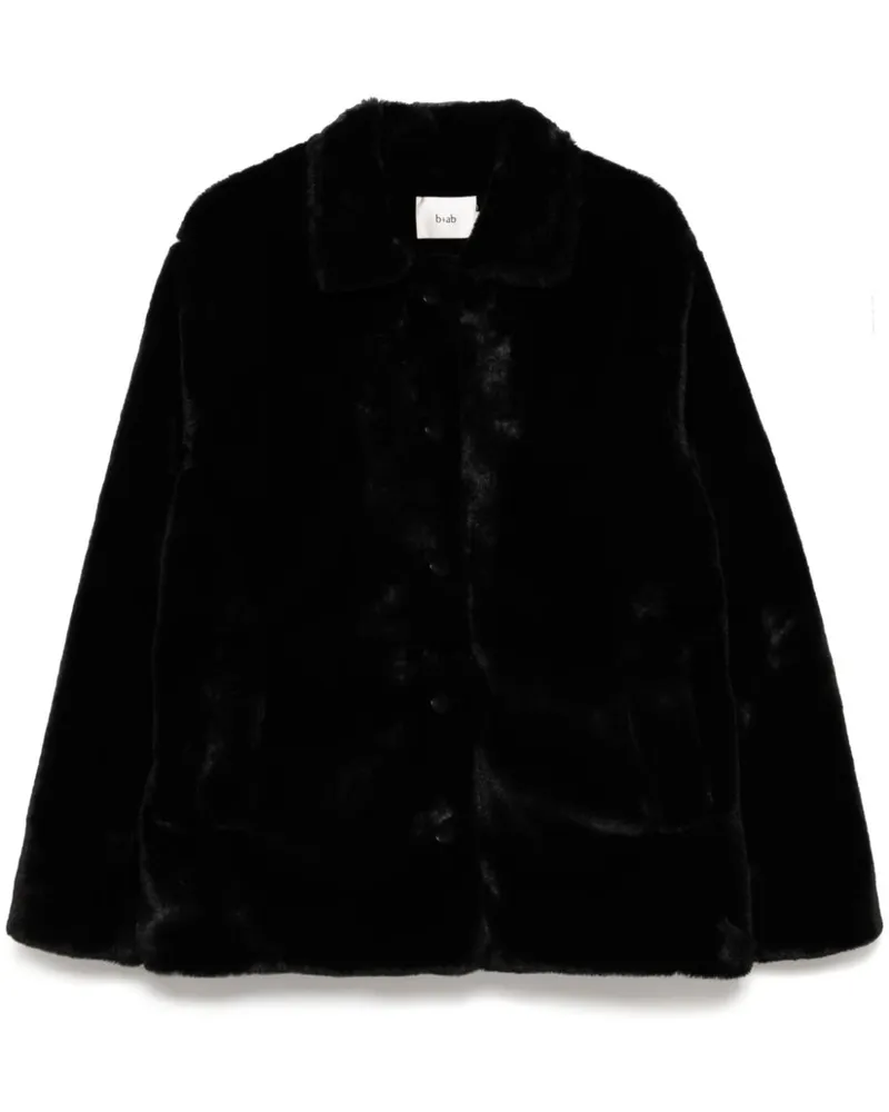 b+ab Jacke aus Faux Fur - Schwarz Schwarz