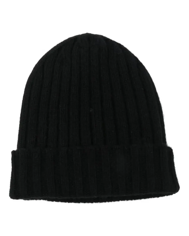 CENERE GB Beanie aus Kaschmir - Schwarz Schwarz