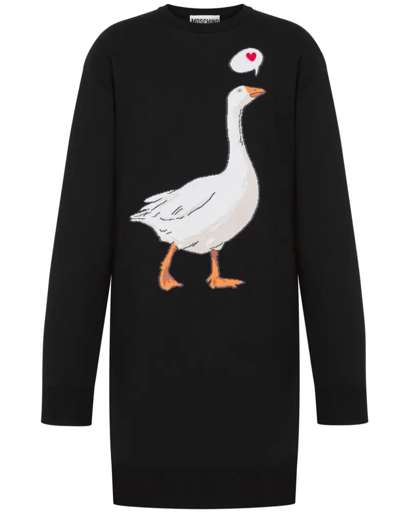 Moschino Minikleid mit Gänsemotiv - Schwarz Schwarz